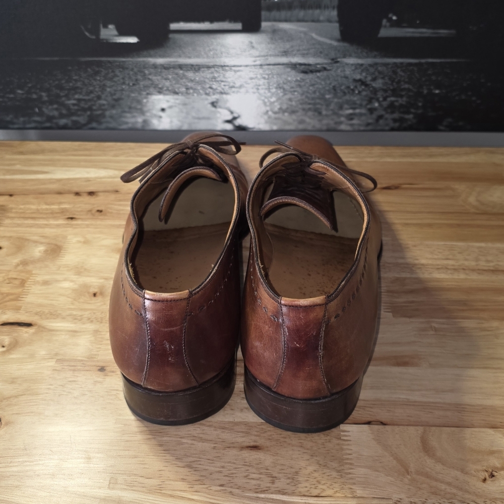 Magnanni Brown Cap Toe Oxford Dress Shoes 13 - Picture 2 of 5